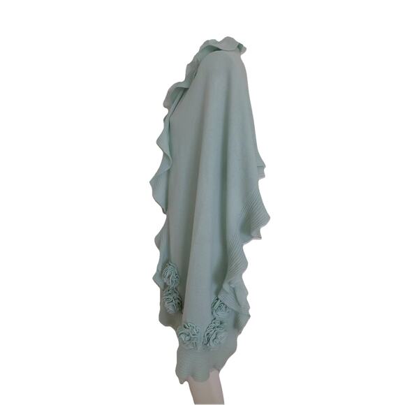 Magaschoni cashmere shawl wrap with rosettes 80 x 25 - Picture 4 of 9